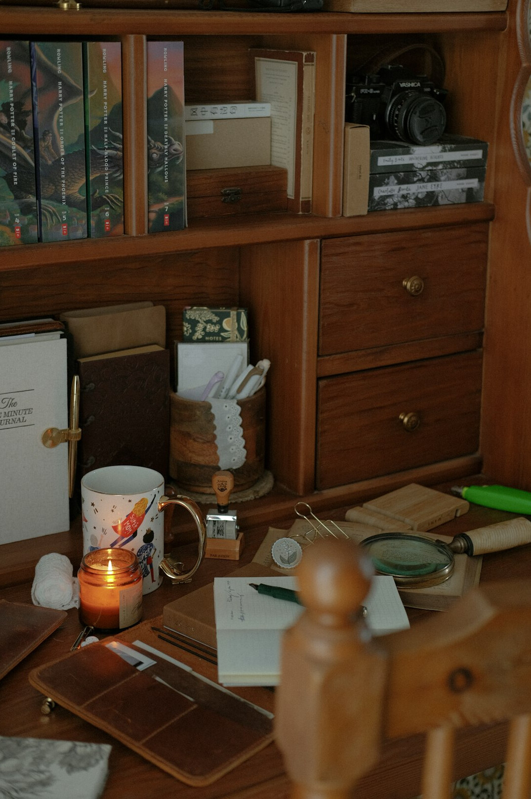 book with magnifying glass